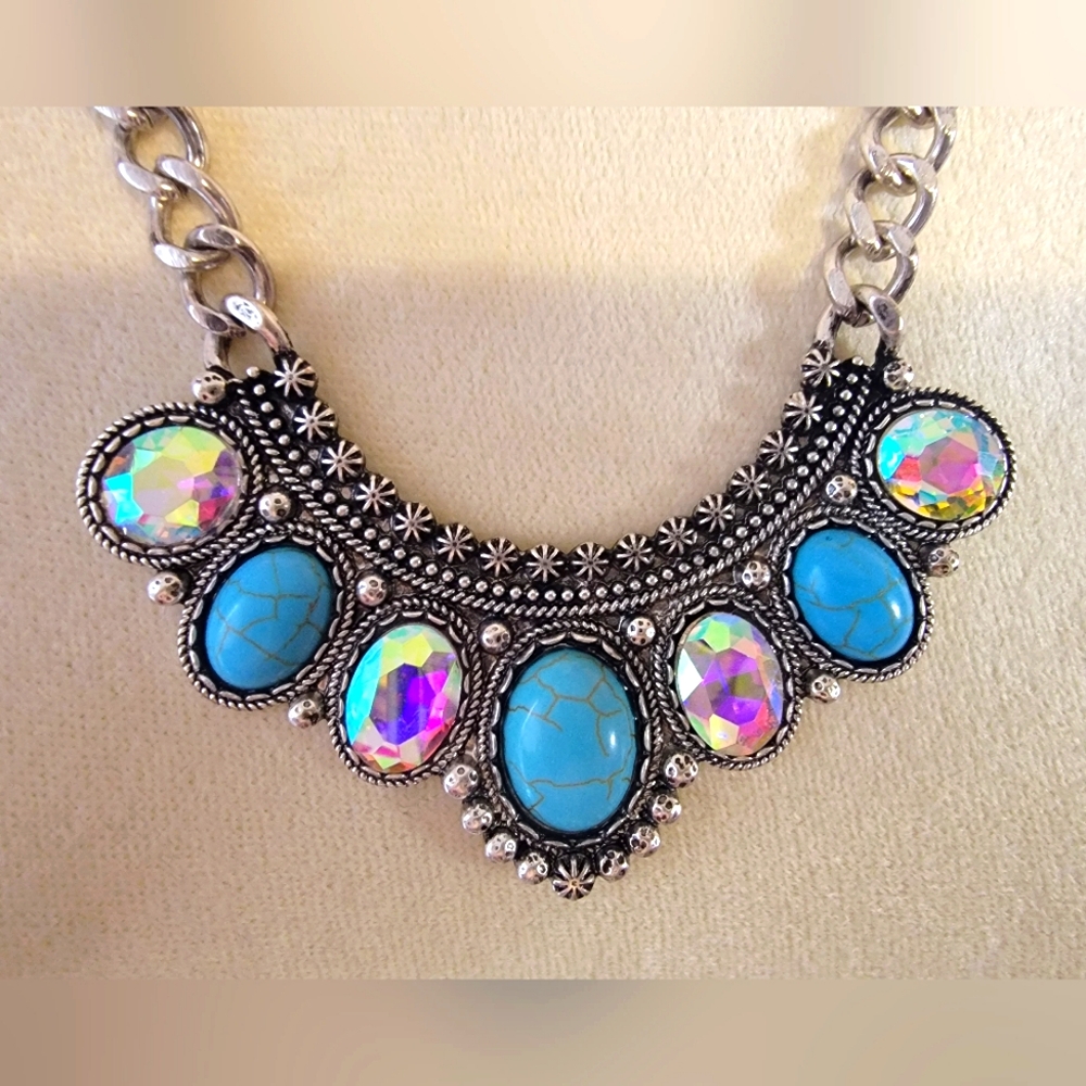 Western inspired turquoise necklace